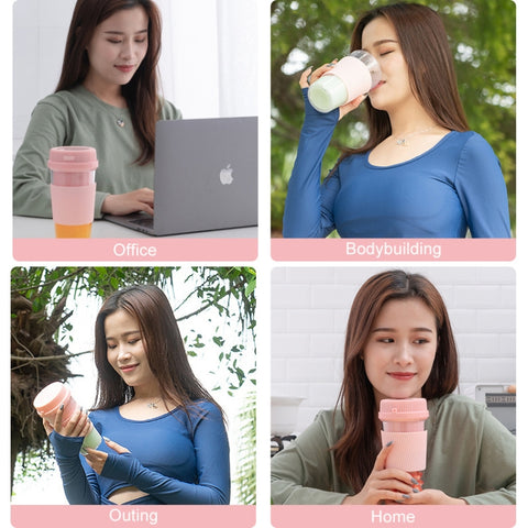 Portable USB Rechargeable Mini Household Electric Fruit Juicer, 250ml