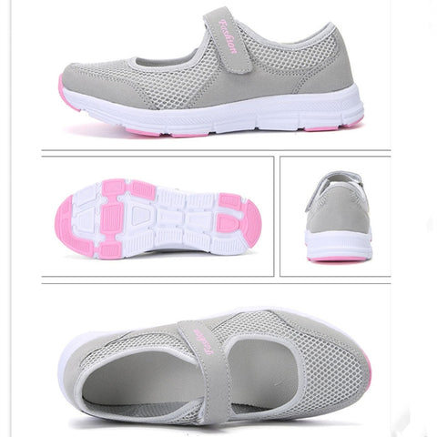 Women Casual Mesh Flat Shoes Soft Sneakers, 35, 36, 37, 38, 39, 40, 41, 42