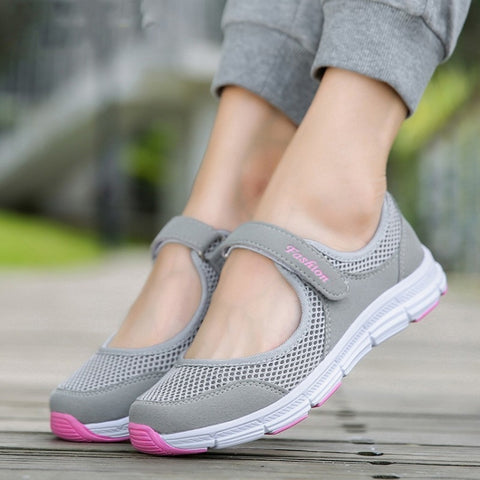 Women Casual Mesh Flat Shoes Soft Sneakers, 35, 36, 37, 38, 39, 40, 41, 42