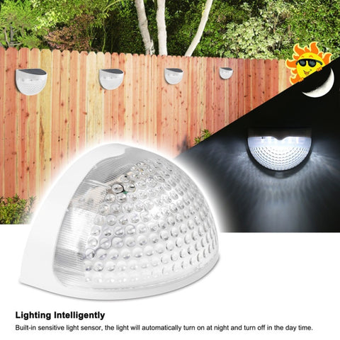 Semi-circular IP55 Waterproof Solar Light Control Fence Light Garden Lamp, Warm White, White Light
