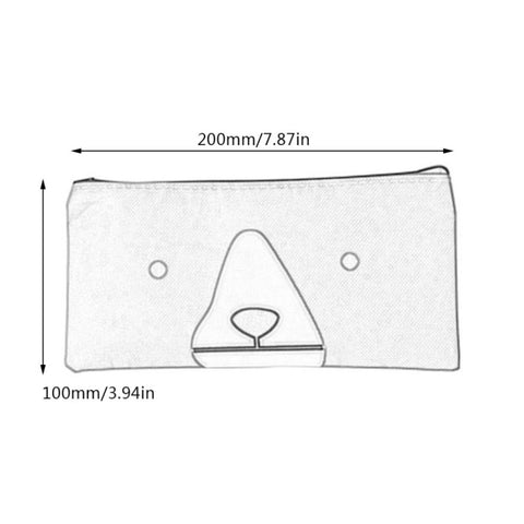 2 PCS Cartoon Dog Simple Big Capacity Pencil Bag Office School Student Supplie Stationery, Grey, Blue, Dark Blue, Light Yellow