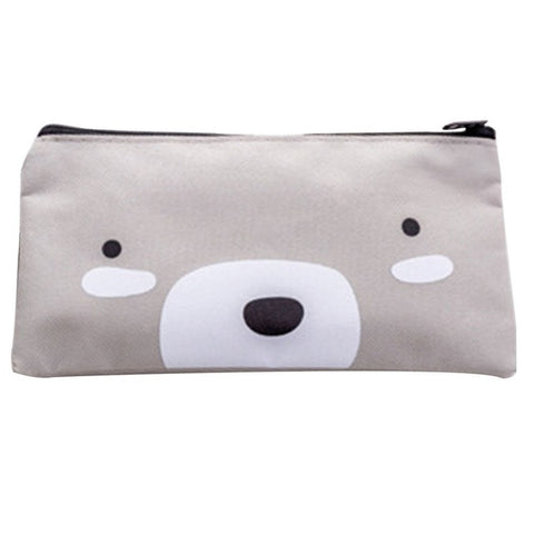 2 PCS Cartoon Dog Simple Big Capacity Pencil Bag Office School Student Supplie Stationery, Grey, Blue, Dark Blue, Light Yellow