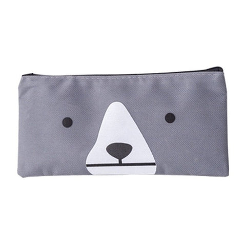2 PCS Cartoon Dog Simple Big Capacity Pencil Bag Office School Student Supplie Stationery, Grey, Blue, Dark Blue, Light Yellow