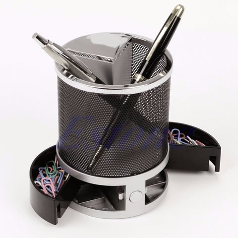 Desk Mesh Pen Pencil Holder Perpetual Calendar Office Supplies Multifunctional Digital LED Pens Storage Box