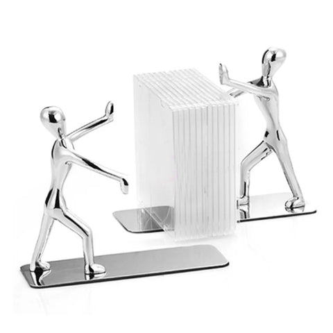 1 Pair Book Holder Humanoid Figure Non-Skid Art Desk Organizer Bookshelf Office Study Decoration, Non-Skid Art Desk Organizer