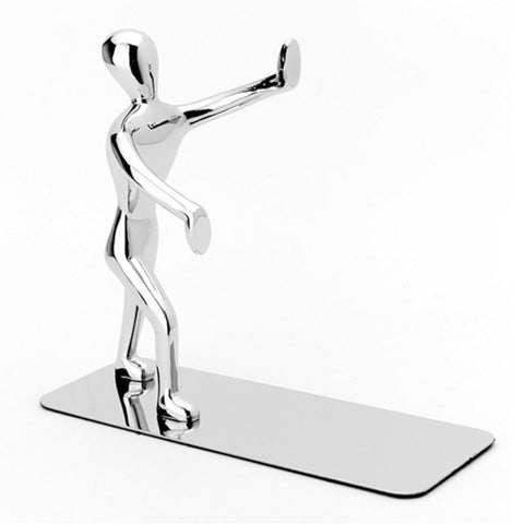 1 Pair Book Holder Humanoid Figure Non-Skid Art Desk Organizer Bookshelf Office Study Decoration, Non-Skid Art Desk Organizer