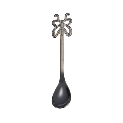 Multicolor Stainless Steel Butterfly Coffee Spoon Fruit Cold Drink Ice Cream Dessert Tea Spoon, Silver, Gold, Rose Gold, Rainbow, Black, Purple