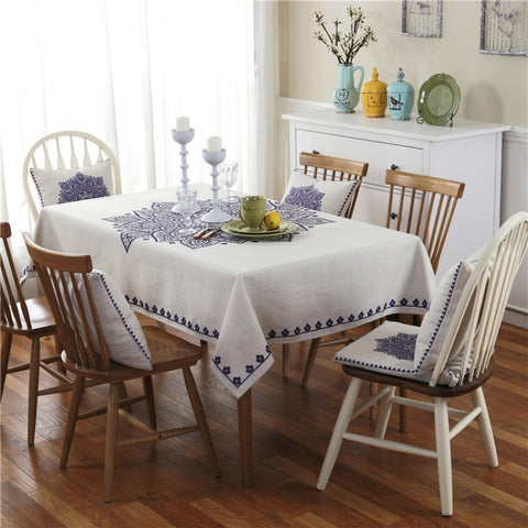 Retro Pattern Linen Table Cloth For Dinner Home Decor Dustproof Table Cover, 140x140cm, 140x200cm