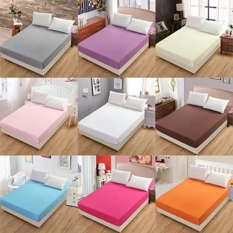 Plain Mattress Protector Bed Mat Mattress Cover Fitted Sheet, 120X200cm, 150X200cm, 180X200cm