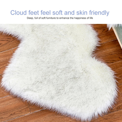 Creative Double Heart Imitation Wool Carpet Sofa Cushion Mat Plush Bedroom Living Room Floor Rugs, 35x70 cm, 60x120cm