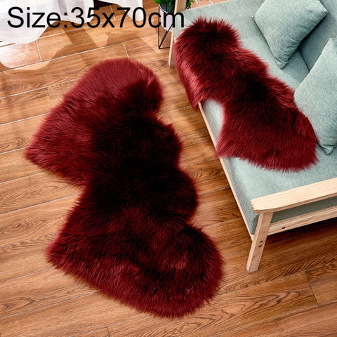 Creative Double Heart Imitation Wool Carpet Sofa Cushion Mat Plush Bedroom Living Room Floor Rugs, 35x70 cm, 60x120cm
