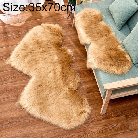 Creative Double Heart Imitation Wool Carpet Sofa Cushion Mat Plush Bedroom Living Room Floor Rugs, 35x70 cm, 60x120cm