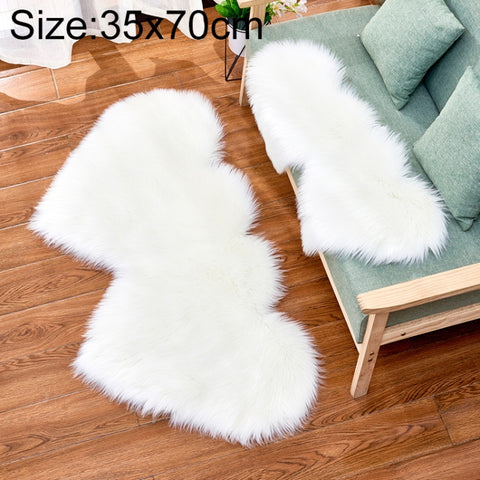 Creative Double Heart Imitation Wool Carpet Sofa Cushion Mat Plush Bedroom Living Room Floor Rugs, 35x70 cm, 60x120cm