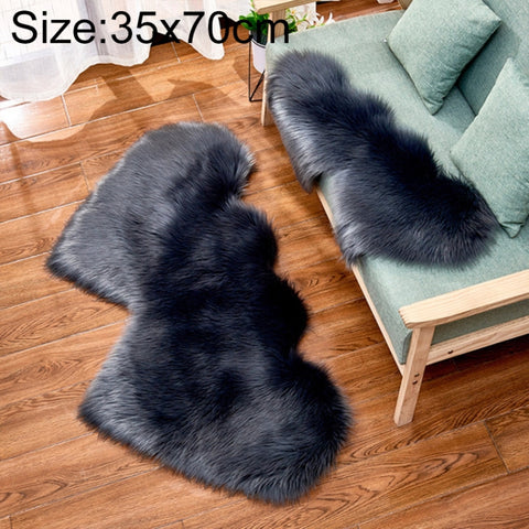 Creative Double Heart Imitation Wool Carpet Sofa Cushion Mat Plush Bedroom Living Room Floor Rugs, 35x70 cm, 60x120cm