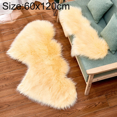 Creative Double Heart Imitation Wool Carpet Sofa Cushion Mat Plush Bedroom Living Room Floor Rugs, 35x70 cm, 60x120cm