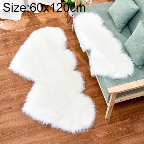 Creative Double Heart Imitation Wool Carpet Sofa Cushion Mat Plush Bedroom Living Room Floor Rugs, 35x70 cm, 60x120cm