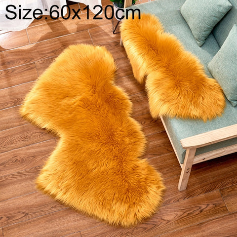 Creative Double Heart Imitation Wool Carpet Sofa Cushion Mat Plush Bedroom Living Room Floor Rugs, 35x70 cm, 60x120cm
