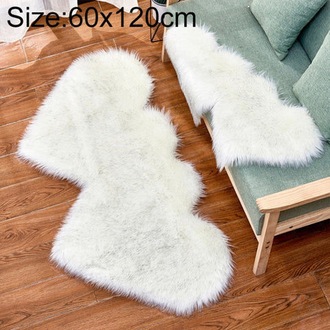 Creative Double Heart Imitation Wool Carpet Sofa Cushion Mat Plush Bedroom Living Room Floor Rugs, 35x70 cm, 60x120cm