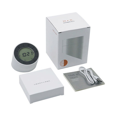 Simple Home Creative Multi-function Charging Stepless Dimming Alarm Clock Night Light, White, Pink, Gray