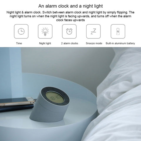 Simple Home Creative Multi-function Charging Stepless Dimming Alarm Clock Night Light, White, Pink, Gray