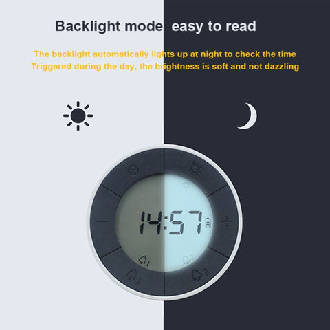 Simple Home Creative Multi-function Charging Stepless Dimming Alarm Clock Night Light, White, Pink, Gray