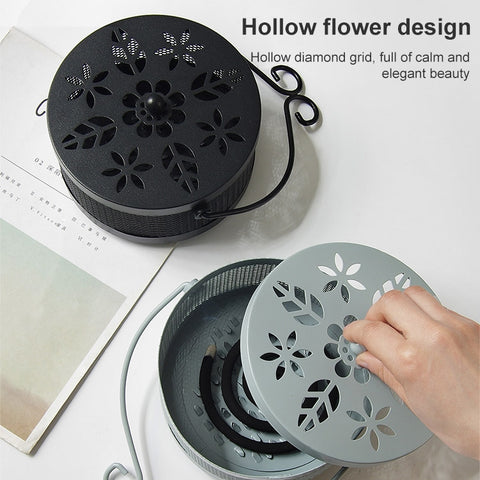 Outdoor Portable Multifunctional Hollow Fireproof Mosquito Coil Box with Lid