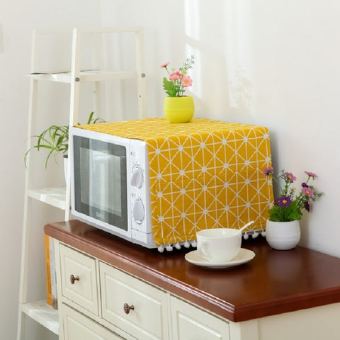 Cotton Linen Universal Microwave Oven Dustproof Storage Cover, 30x90cm