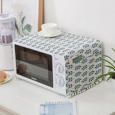 Cotton Linen Universal Microwave Oven Dustproof Storage Cover, 30x90cm