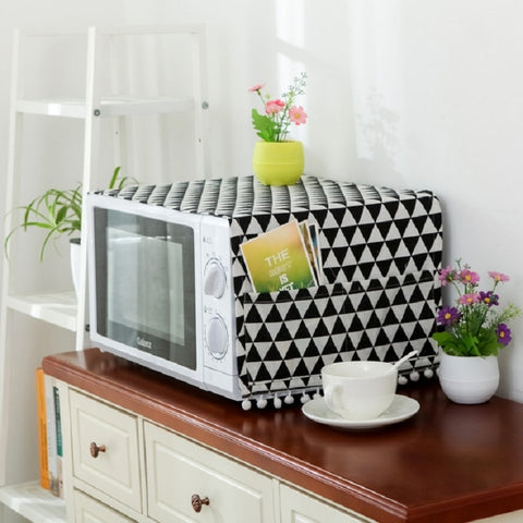 Cotton Linen Universal Microwave Oven Dustproof Storage Cover, 30x90cm