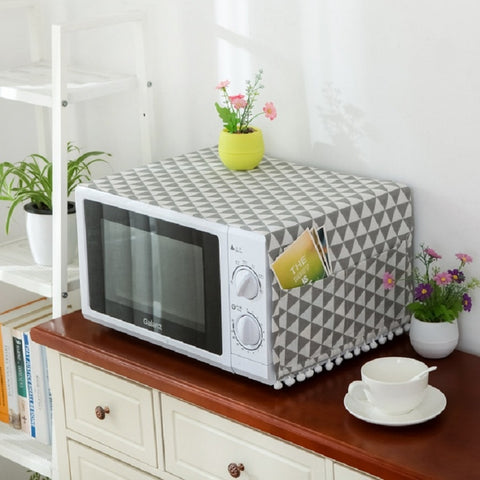 Cotton Linen Universal Microwave Oven Dustproof Storage Cover, 30x90cm