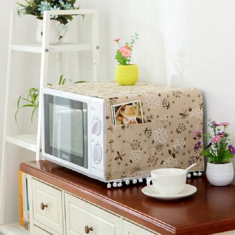 Cotton Linen Universal Microwave Oven Dustproof Storage Cover, 30x90cm