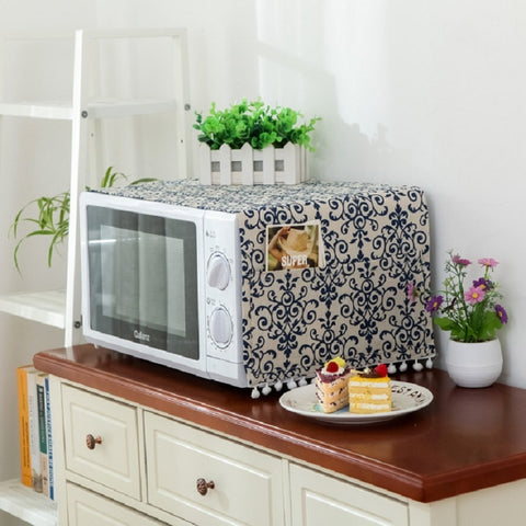 Cotton Linen Universal Microwave Oven Dustproof Storage Cover, 30x90cm