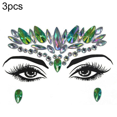 3 PCS  Forehead Green Masquerade Makeup Acrylic Face Sticker, YT-01, YT-01-1, YT-01-2, YT-01-3, YT-01-4, YT-01-5, YT-01-6, YT-02, YT-03, YT-04, YT-05, YT-07, YT-08, YT-10, YT-11, YT-12, YT-13, YT-14, YT-15, YT-16, YT-17, YT-18, YT-19, YT-20, YT-21, YT-...