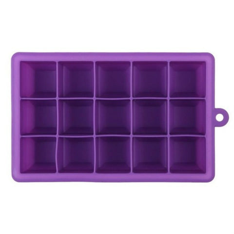 15 Grids DIY Big Ice Cube Mold Square Shape Silicone Ice Tray Fruit Ice Cream Maker
