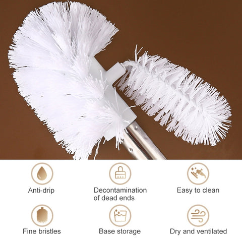 Stainless Steel Long Handle Toilet Brush Toilet Cleaning Brush, Triangle Shape Base, Diamond Shape Base
