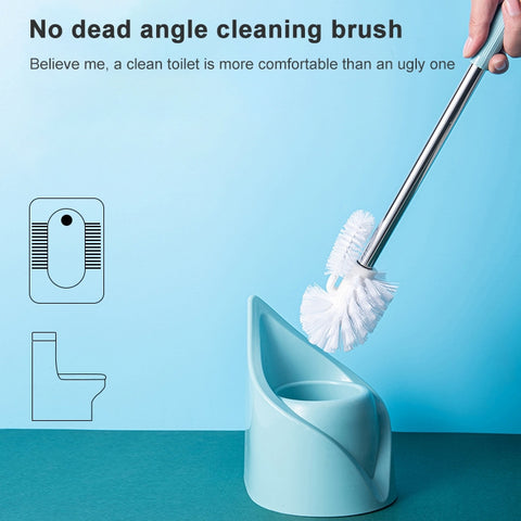 Stainless Steel Long Handle Toilet Brush Toilet Cleaning Brush, Triangle Shape Base, Diamond Shape Base