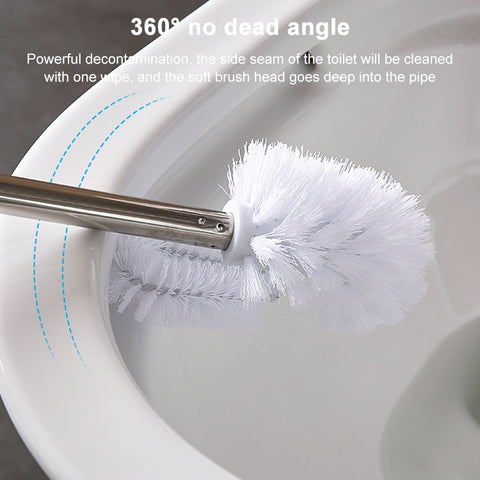 Stainless Steel Long Handle Toilet Brush Toilet Cleaning Brush, Triangle Shape Base, Diamond Shape Base