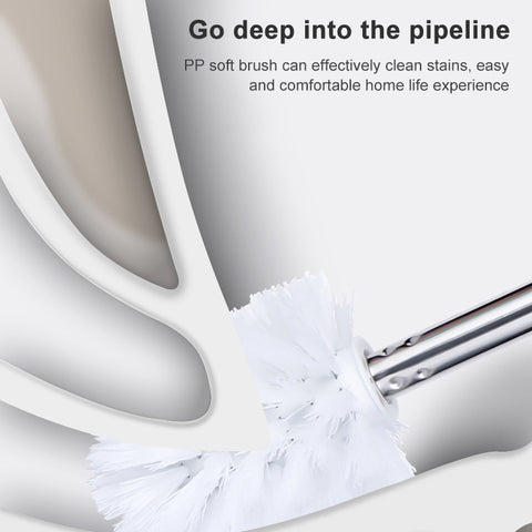 Stainless Steel Long Handle Toilet Brush Toilet Cleaning Brush, Triangle Shape Base, Diamond Shape Base