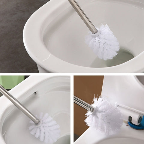 Stainless Steel Long Handle Toilet Brush Toilet Cleaning Brush, Triangle Shape Base, Diamond Shape Base