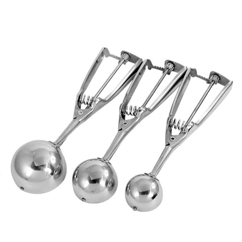 Thick Stainless Steel Ice Cream Spoon Fruit Digging Spoon, 4cm, 5cm, 6cm