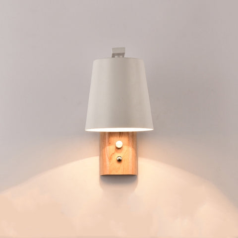 Creative Bedroom Study Bedside Balcony Aisle Porch Hotel Cafe Wood Wall Lamp Switch Light, without Light Source, Warm White, White Light