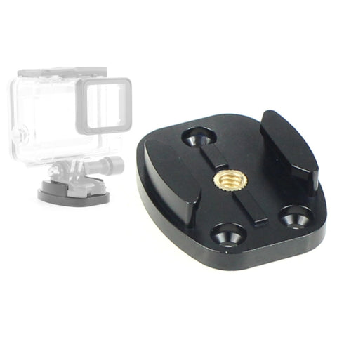 4 Holes Aluminum Quick Release Tripod Mount Base For Sports Camera, Black, Black Embedded Nut