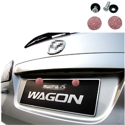 Car License Plate Modification Screw Cap Diamond-encrusted Solid Seal Anti-theft Screws, White, Pink, Black, Red, Lake Blue, Green, Bright Black