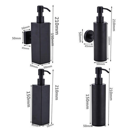 304 Stainless Steel Wall-mounted Manual Soap Dispenser, Square Wall-mounted, Round Wall-mounted, Square Table Top, Round Table Top