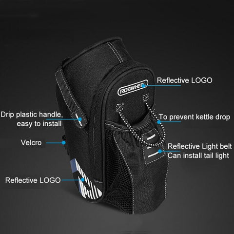 ROSWHEEL 1.8L Bicycle Tail Bag Saddle Bag Kettle Bag Can Hang Taillights, ROSWHEEL Saddle Bag