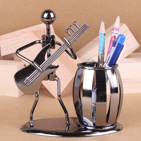 Iron Music Iron Man Brass Band Pen Holder Home Study Office Decoration Ornaments, C160 Guitar, C161 Violin, C164 Electric Guitar, C166 Accordion, C167 French Horn, C168 Saxophone, C169 Longhorn