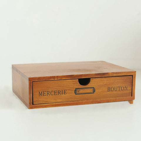 Retro Wooden Drawer Storage Cabinet Desk, One Pumping, Two Pumping, Three Pumping, Four Pumping