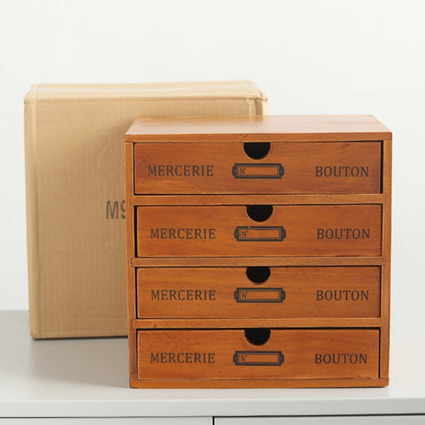 Retro Wooden Drawer Storage Cabinet Desk, One Pumping, Two Pumping, Three Pumping, Four Pumping