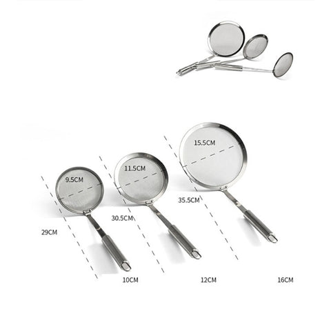 Stainless Steel Fruit Juice Soy Milk Oil Case Hot Pot Flour Dregs Filter Grease Leak, 10cm, 12cm, 16cm
