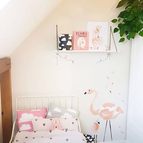 Children Room Balloon Flamingo Cartoon Wall Stickers Kindergarten Early Education Center Decoration Painting, Flamingo, Balloon